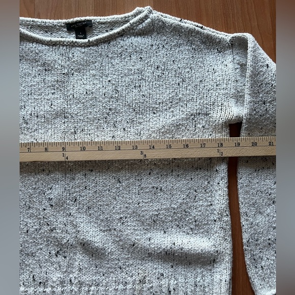 Ann Taylor Factory Speckled Knit Sweater Size S Neutral Pullover - Picture 4 of 13